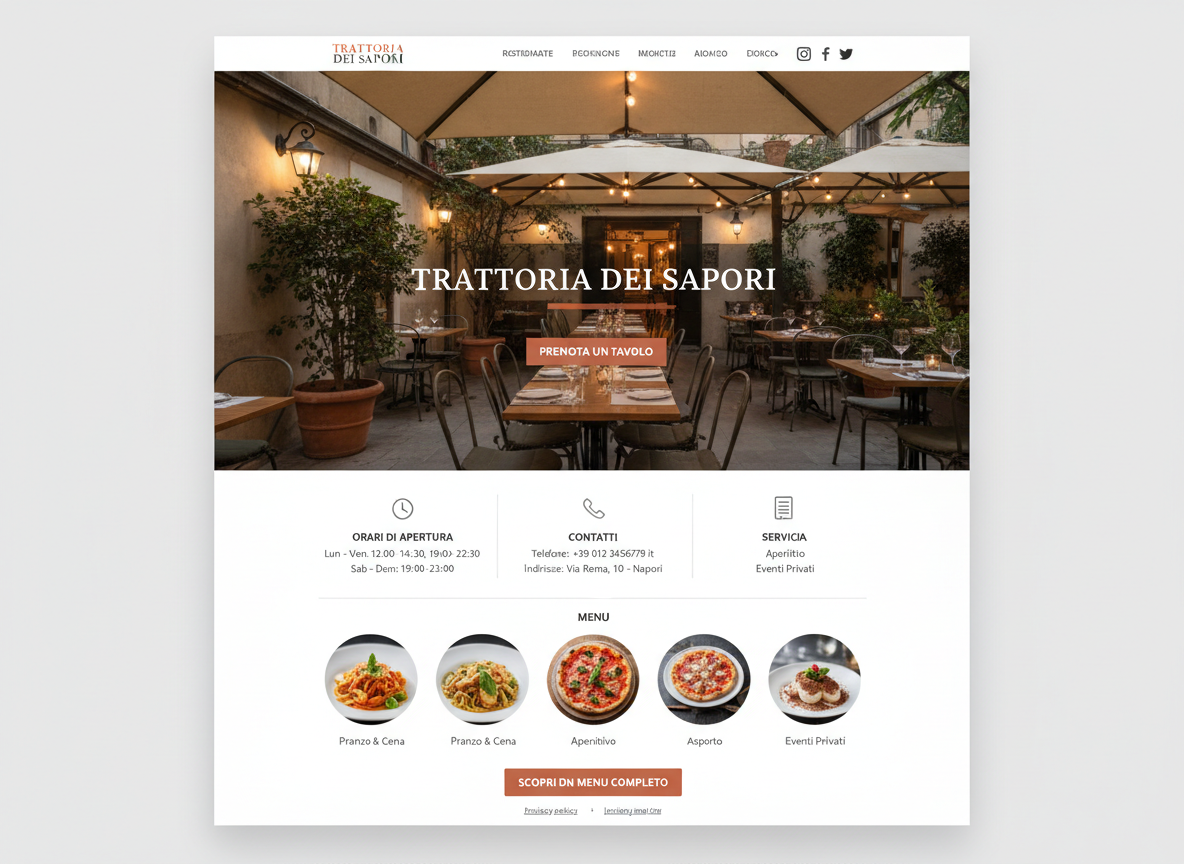 Esempio sito web ristorante